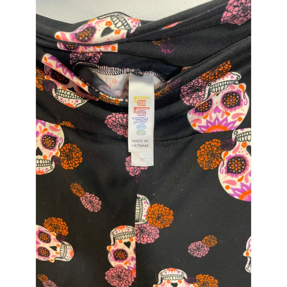 LuLaRoe Leggings Women TC Black Sugar Skull Day of the Dead Halloween Gothic - Picture 3 of 4